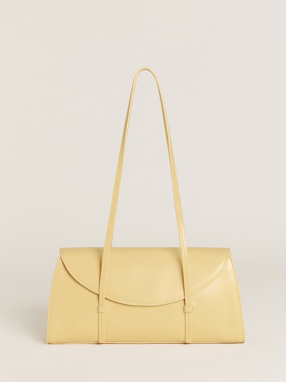 Reformation Elena Shoulder Bag in Lemon Custard Leather